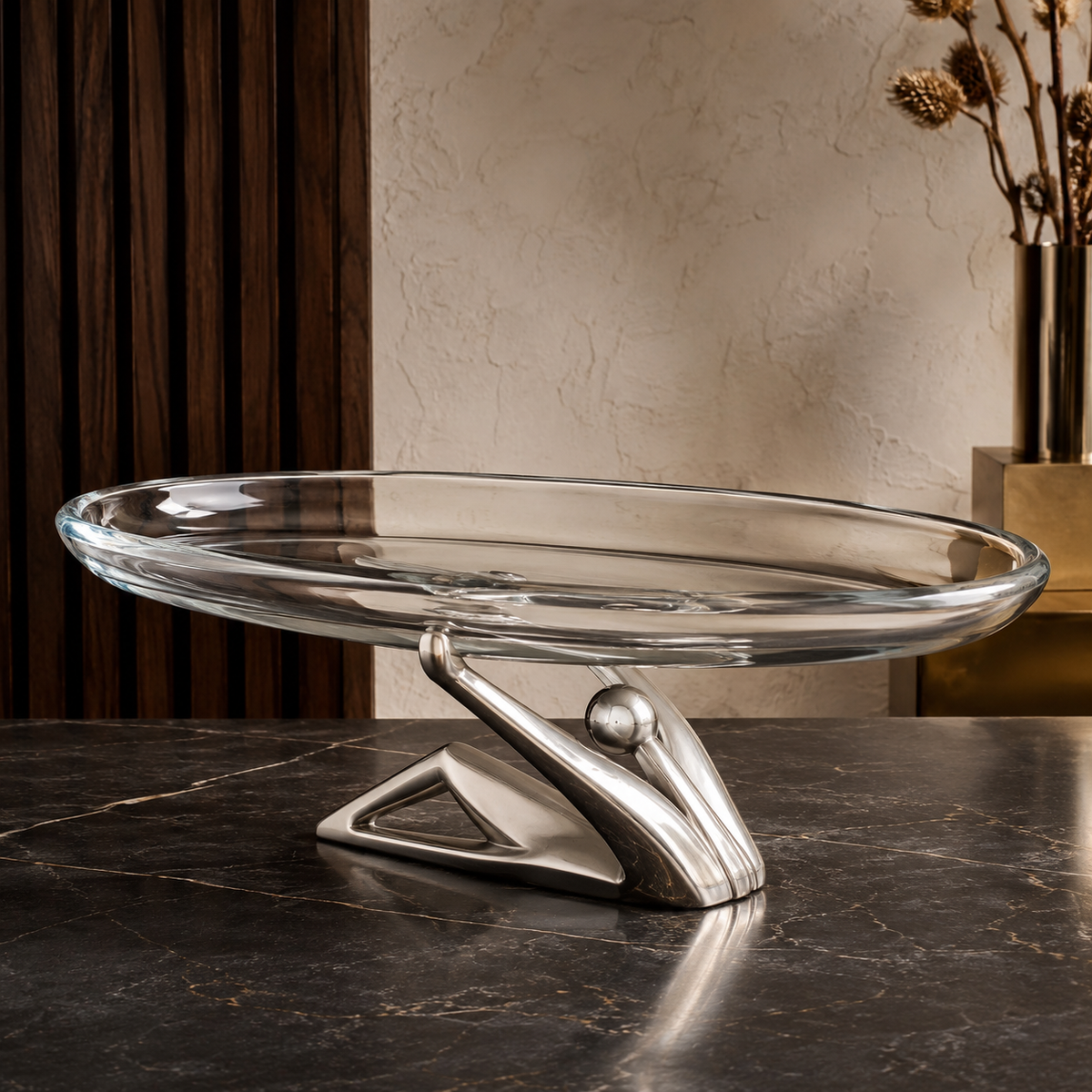 Carrol Boyes On Show Glass Platter & Stand