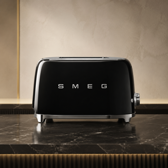 Smeg TSF02 Four-Slice Toaster – Glossy Black